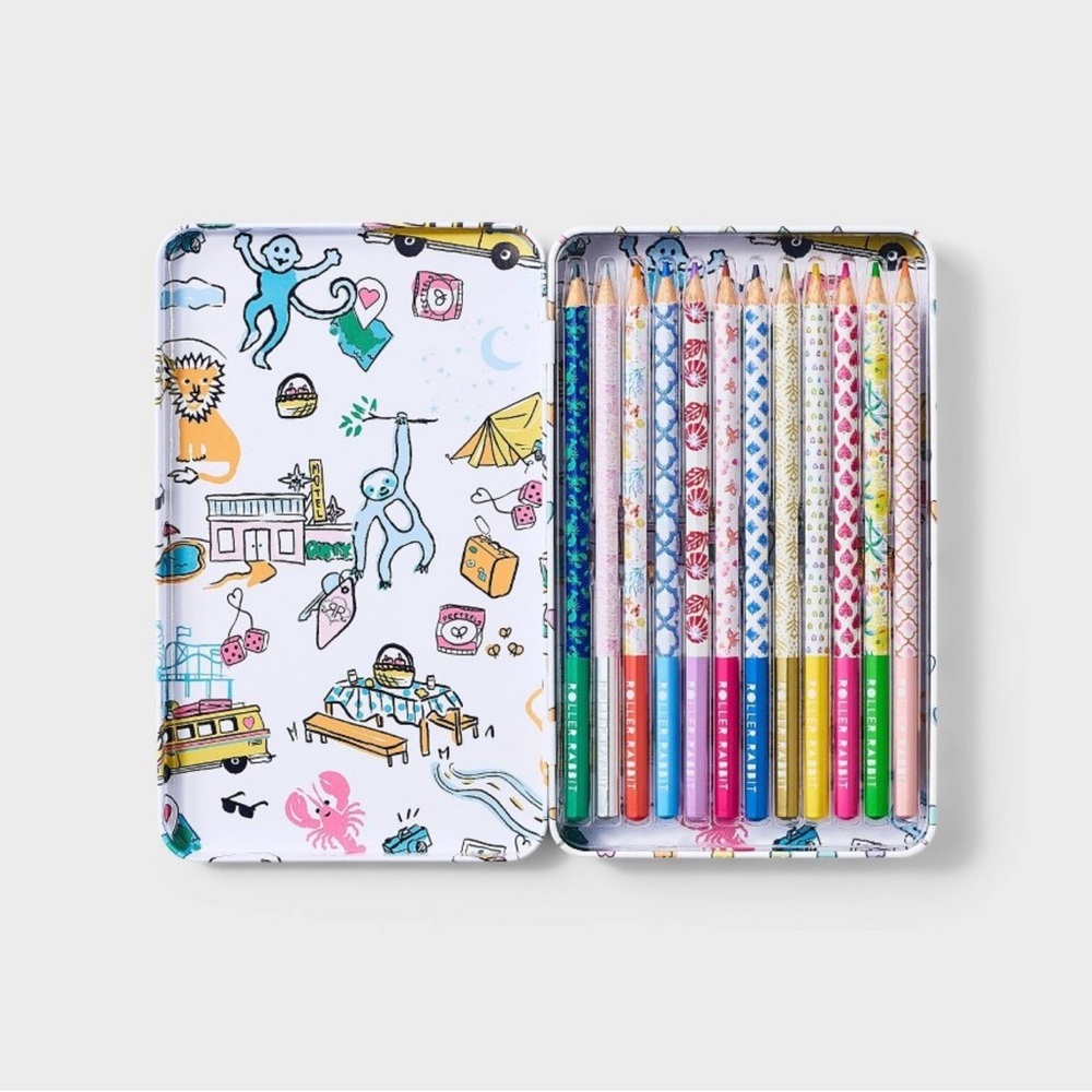 Roller Rabbit x Target Multicolor Pencil Set with Playful Case - Picture 2 of 5